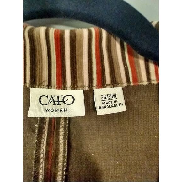 Cato Woman 26/28W Pink Striped Corduroy Blazer Jacket Plus Size Preppy Geekcore - Picture 5 of 7